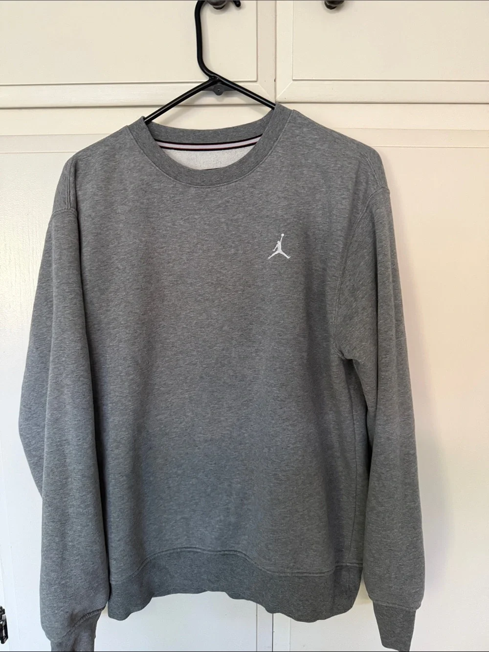 Jordan Men's Crewneck Sweatshirt - Grey with White Jumpman